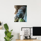 Apenkap ~ Japanse Gorilla Eetgedrag Poster (Thuiskantoor)