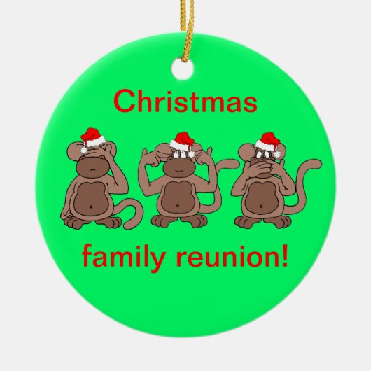 apenkerstkerst keramisch ornament (Voorkant)