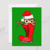 apenkerstmis feestdagenkaart (Voorkant / Achterkant)