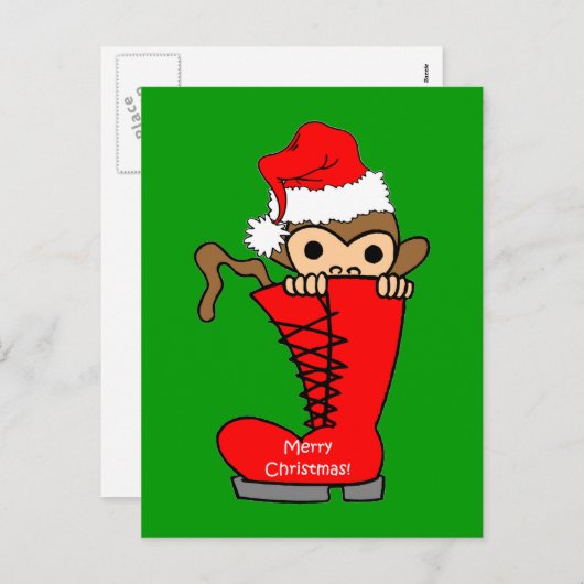 apenkerstmis feestdagenkaart (Voorkant / Achterkant)