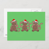 apenkerstmis feestdagenkaart (Voorkant / Achterkant)