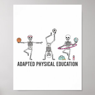 Apenleraarsteam Funny Skeleton Aangepaste Lichamel Poster