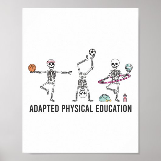 Apenleraarsteam Funny Skeleton Aangepaste Lichamel Poster (Voorkant)