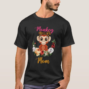 Apenmoeder Bloem Apen Vlinderdas Liefhebber Moeder T-shirt