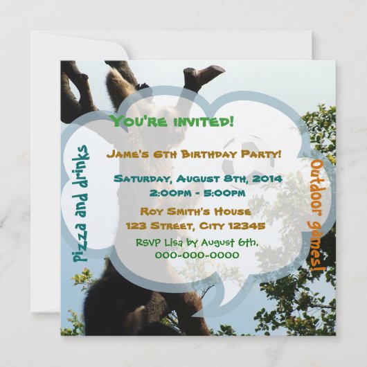 Apenningmeester en bal, leuk verjaardagsfeest kaart (Voorkant)