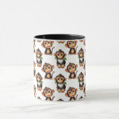 Apenpatroon ontwerp wit  mok (Midden)