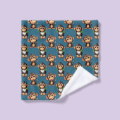 Apenpatroonontwerp Blauw  Bad Handdoek (Wasdoekje)