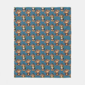 Apenpatroonontwerp Blauw  Fleece Deken (Voorkant)