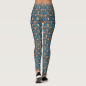 Apenpatroonontwerp Blauw Leggings (Achterkant)