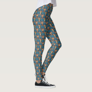 Apenpatroonontwerp Blauw  Leggings