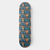 Apenpatroonontwerp Blauw Persoonlijk Skateboard (Voorkant)