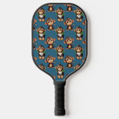 Apenpatroonontwerp Blauw Pickleball Paddle (Voorkant)