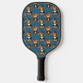 Apenpatroonontwerp Blauw Pickleball Paddle (Achterkant)