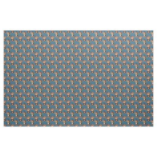 Apenpatroonontwerp Blauw Stof (Yard (91,4 cm))