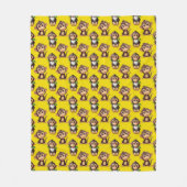 Apenpatroonontwerp Geel Fleece Deken (Voorkant)