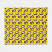 Apenpatroonontwerp Geel Fleece Deken (Voorkant (Horizontaal))
