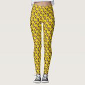 Apenpatroonontwerp Geel Leggings (Voorkant)