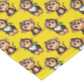 Apenpatroonontwerp Geel Tafelkleed (Gekanteld)
