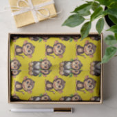 Apenpatroonontwerp Geel Tissuepapier (Geschenk)