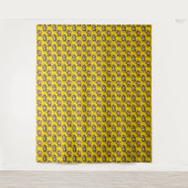 Apenpatroonontwerp Geel Wandkleed (Voorkant)