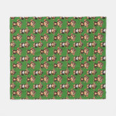 Apenpatroonontwerp Groen  Fleece Deken (Voorkant (Horizontaal))