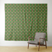 Apenpatroonontwerp Groen Wandkleed (In Situ (horizontaal))
