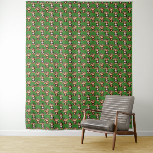 Apenpatroonontwerp Groen  Wandkleed