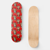 Apenpatroonontwerp Rood Persoonlijk Skateboard (Voorkant)