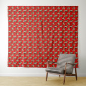 Apenpatroonontwerp Rood Wandkleed (In Situ (horizontaal))