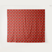 Apenpatroonontwerp Rood Wandkleed (Voorkant (horizontaal))