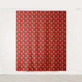 Apenpatroonontwerp Rood Wandkleed (Voorkant)