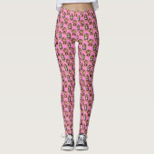 Apenpatroonontwerp Roze  Leggings (Voorkant)