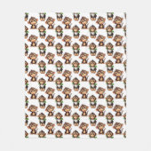 Apenpatroonontwerp Wit  Fleece Deken (Voorkant)