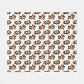 Apenpatroonontwerp Wit  Fleece Deken (Voorkant (Horizontaal))