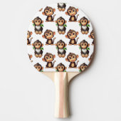 Apenpatroonontwerp Wit Tafeltennisbatje (Voorkant)