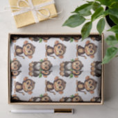 Apenpatroonontwerp Wit Tissuepapier (Geschenk)