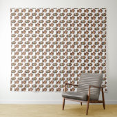 Apenpatroonontwerp Wit Wandkleed (In Situ (horizontaal))