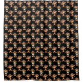Apenpatroonontwerp Zwart Douchegordijn (Voorkant)