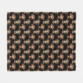 Apenpatroonontwerp Zwart Fleece Deken (Voorkant (Horizontaal))