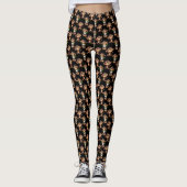 Apenpatroonontwerp Zwart Leggings (Voorkant)