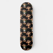 Apenpatroonontwerp Zwart Persoonlijk Skateboard (Voorkant)