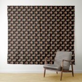 Apenpatroonontwerp Zwart Wandkleed (In Situ (horizontaal))