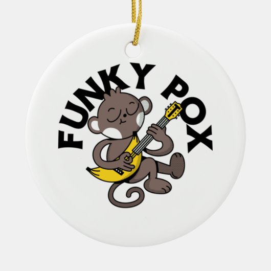 Apenpokken Funky Pox  Keramisch Ornament (Voorkant)