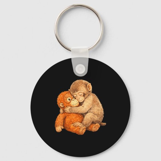 Apenstoot grafische tee sleutelhanger (Voorkant)