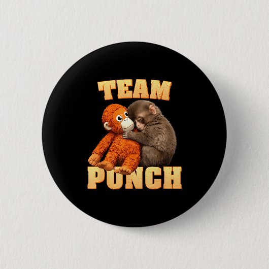 Apenstoot teamstoot  ronde button 5,7 cm (Voorkant)