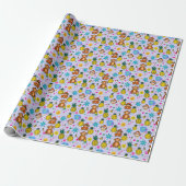 Apenstrekenpatroon Cadeaupapier (Uitgerold)