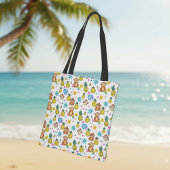 Apenstrekenpatroon Tote Bag