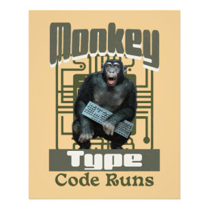 Apentype, code draait grappige full-stack ontwikke foto afdruk