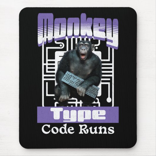 Apentype, code draait grappige full-stack ontwikke muismat (Voorkant)