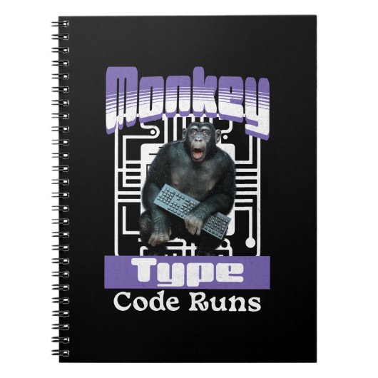 Apentype, code draait grappige full-stack ontwikke notitieboek (Voorkant)